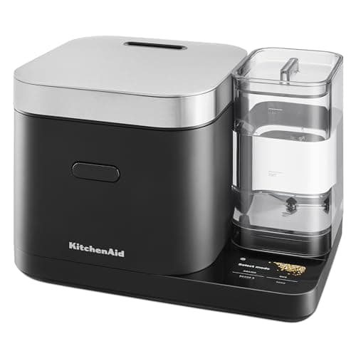 KitchenAid Cuiseur à riz et céréales 8 tasses avec balance intégrée à détection automatique + réservoir d'eau, KGC3155BM