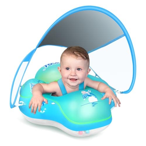 LAYCOL Baby Swimming Float with UPF50+ Sun Canopy Baby Floats for Pool No Flip Overbaby Pool for Baby Age of 3-36 Months