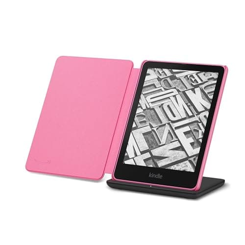 Kindle Paperwhite Signature Edition Essentials Bundle including All-new Kindle Paperwhite Signature Edition (32GB) - Raspberry, Plant-Based Leather...
