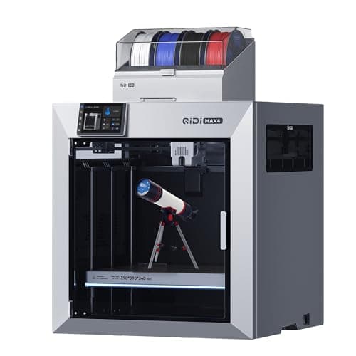 Imprimante 3D combinée QIDI Max4, grand volume de construction de 390 × 390 × 340 mm, imprimantes 3D FDM à chambre chauffée à 65 ℃, vitesse maximale de 800 mm/s, prend en charge jusqu'à...