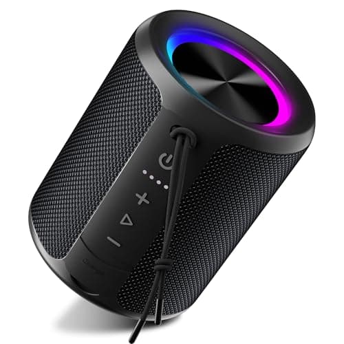 DUDGSIS Portable Bluetooth Speaker Wireless - IPX7 Waterproof Dustproof Mini Speakers, 15W Loud Bass Stereo, 2600mAh Playtime, BT5.3 & TWS Light,...