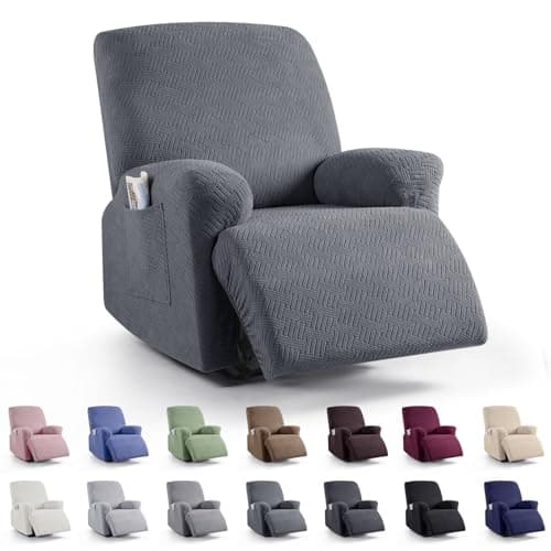 KinCam Housses de fauteuil inclinable, housses de chaise inclinable extensibles, housses de canapé inclinable, housses de canapé inclinable en jacquard à rayures, housses de protection de meubles...
