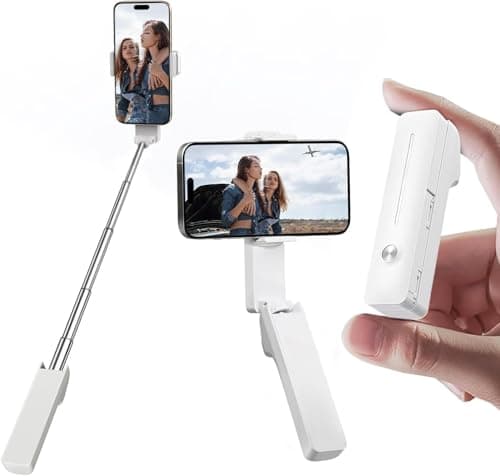 yAyusi Extendable Mini Selfie Stick for iPhone, Pocket Size Portable Selfie Stick with Remote, Compact Phone Stand with Phone Holder for Content...