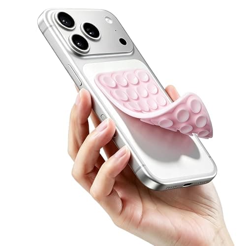 Étui de téléphone à ventouse double face en silicone, support amovible, poignée de téléphone collante ASMR/Fidget, accessoires de téléphone mains libres pour selfies et vidéos,...