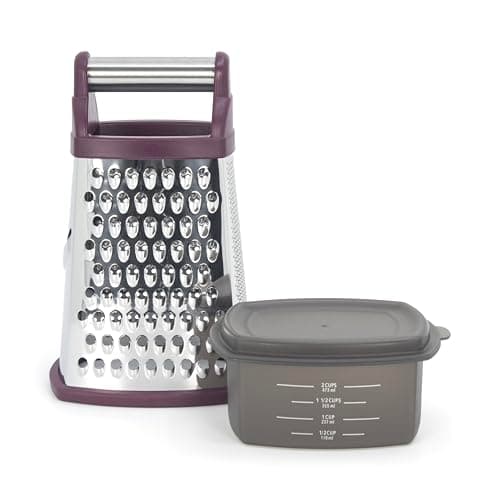 KitchenAid - Râpe gastronomique, râpe à 4 côtés en acier inoxydable avec récipient de rangement amovible, facile à râper, trancher et déchiqueter (betterave)