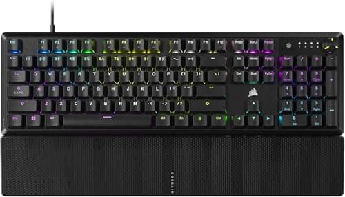 CORSAIR K70 CORE RGB Mechanical Wired Gaming Keyboard with Palmrest – Pre-Lubed MLX Red Linear Switches, SOCD, ABS Double-Shot Keycaps, Sound...