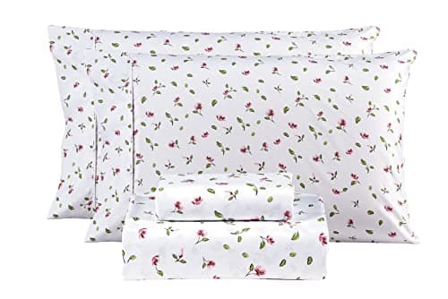 Mooreeke Draps Queen à fleurs, ensemble de draps imprimés vintage en microfibre douce et respirante, drap-housse antidérapant à poche profonde inclus, feuille de fleur...