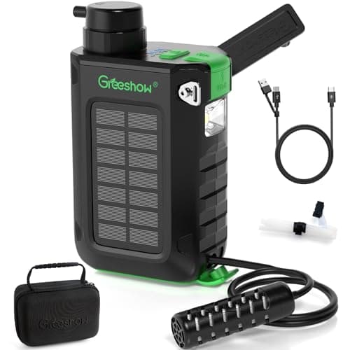 Filtre à eau électrique portable pour camping - Système de purificateur d'eau de haute précision avec chargement solaire/manivelle/USB, éclairage de secours pour le camping...