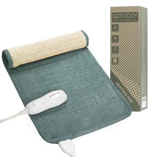 Coussin chauffant GOTCOZY pour soulager les maux de dos et les crampes, coussins chauffants électriques pour le cou et les épaules avec arrêt automatique 2 heures et 5 réglages de chaleur, cadeaux pour...