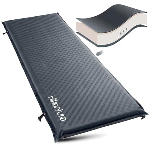 Matelas de couchage autogonflant HIKENTURE, matelas de camping extra épais avec sac de transport, matelas en mousse isolé de valeur R 9,5...