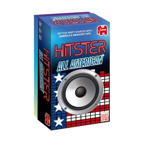 Jumbo Hitster - Jeu de cartes All American, Fun Music Quiz, 2 à 10 joueurs - 300 meilleurs succès musicaux américains - Idéal pour les soirées de jeux pour adultes et en famille (US...