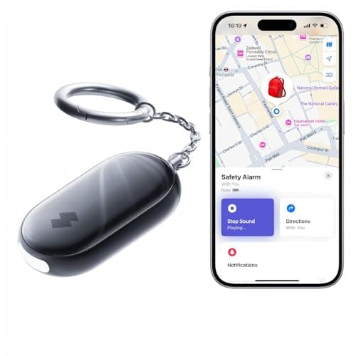 SwitchBot 130 dB Personal Safety Alarm for Women with Apple Find My APP, Extra-Loud Siren & Strobe Light, Waterproof Self Defense Keychain for...