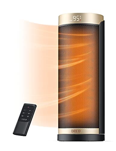 DREO Space Heater for Indoor Use, 16 inch Portable Electric Heater with Remote for Bedroom, 1500W PTC Ceramic Fast Heating with Thermostat,...