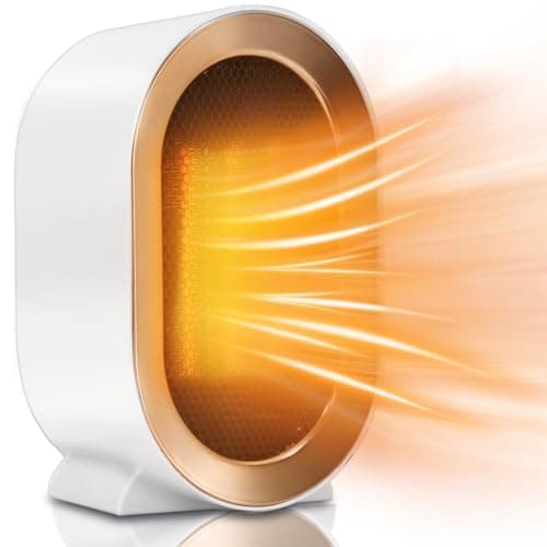 Chauffage d'espace, petit radiateur électrique portable pour usage domestique, patio, bureau, mini radiateurs PTC en céramique avec protection contre la surchauffe et le renversement