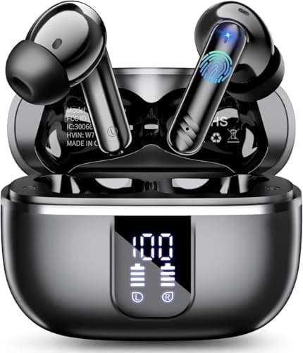 Wireless Earbuds, Bluetooth 5.4 Headphones in Ear 3D Bass Stereo, 46H Wireless Earphones with 4 ENC Noise Cancelling Mic,IP7 Waterproof Bluetooth...