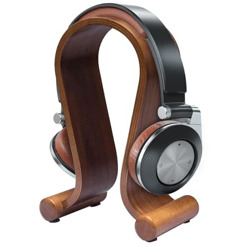 Support de casque en bois Tebery, support de casque de jeu en bois, support de casque, forme Omega, support pour écouteurs filaires sans fil DJ Studio Display...