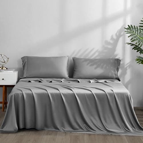 ACCURATEX Cooling Sheets King Size - Viscose Made from Bamboo, Luxury Hotel Sheet Set for King Size Bed, Super Soft Breathable Bedding Sheets up to...