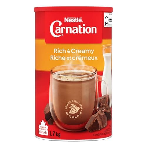 Carnation Nestle Chocolat chaud riche et crémeux, 1,7 kg/3,7 lb, boîte, importé du Canada}
