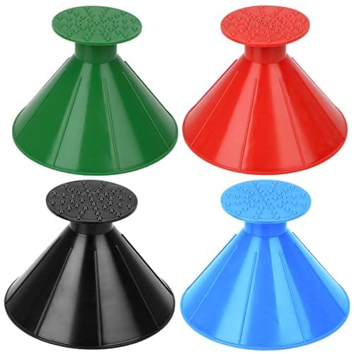 Prix le plus bas en 30 jours | Paquet de 4 grattoirs à glace magiques, grattoir à neige rond pour pare-brise de voiture, grattoir magique en forme de cône...