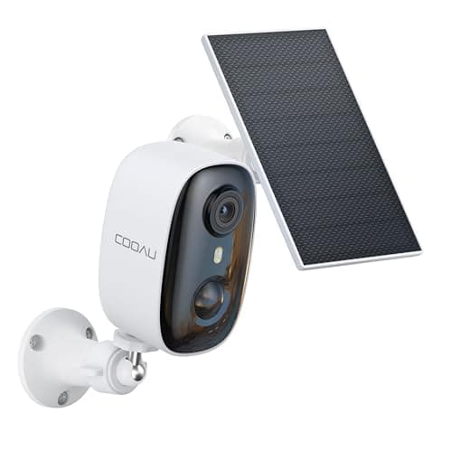 COOAU 4MP Security Cameras Wireless Outdoor, Faster Charging Solar Powered, Sharper-Image Outdoor Camera Wireless,PIR Detection Cameras for Home...