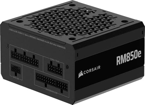 CORSAIR RM850e (2025) Fully Modular Low-Noise ATX Power Supply with 12V-2x6 Cable – ATX 3.1 & PCIe 5.1 Compliant, Cybenetics Gold Efficiency,...