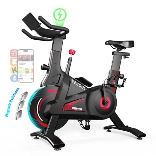 Vélo d'exercice d'intérieur YESOUL pour la maison, vélo stationnaire avec résistance magnétique silencieuse, capacité de 300 lb, cadre triangulaire stable, réglable...