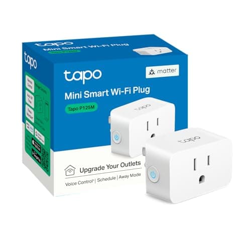 TP-Link Tapo Matter Compatible Smart Plug Mini, Compact Design, 15A/1800W Max, Super Easy Setup, Works with Apple Home, Alexa & Google Home, UL...