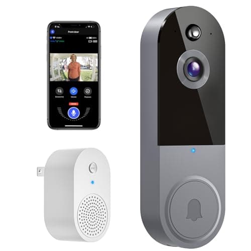 1080P Video Doorbell Camera Wireless, 2-Way Audio, Night Vision, Included Ring Chime, Real-Time Alert, 2.4Ghz WiFi Only, Live View, Cloud Storage...