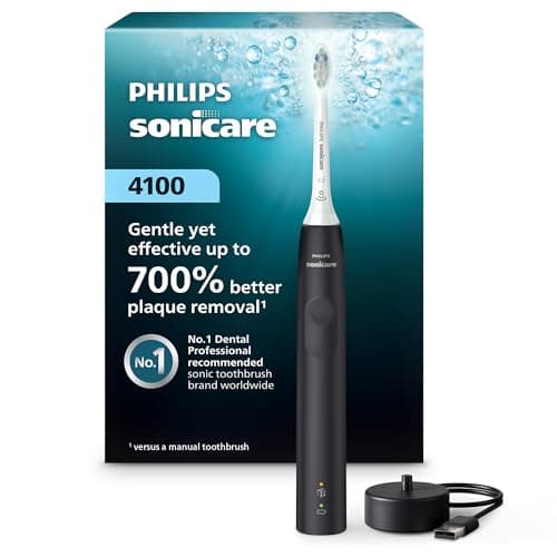 Philips Sonicare 4100 Power Brosse à dents électrique rechargeable avec capteur de pression Noir HX3681/24