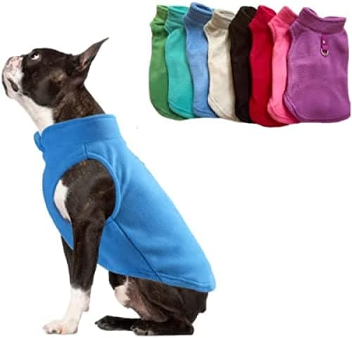 JACKO & CO - Gilet polaire pour chien avec anneau de laisse - Manteau pull doux, chaud et léger pour chiens, chiots et chats de petite et moyenne taille - Confortable...