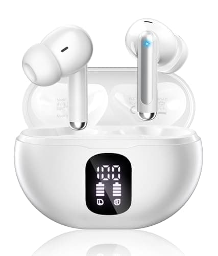Wireless Earbuds, Bluetooth 5.4 Headphones with 50H Playback, Deep Bass Stereo Ear Buds Clear Calls with LED Power Display, Wireless Headphones...