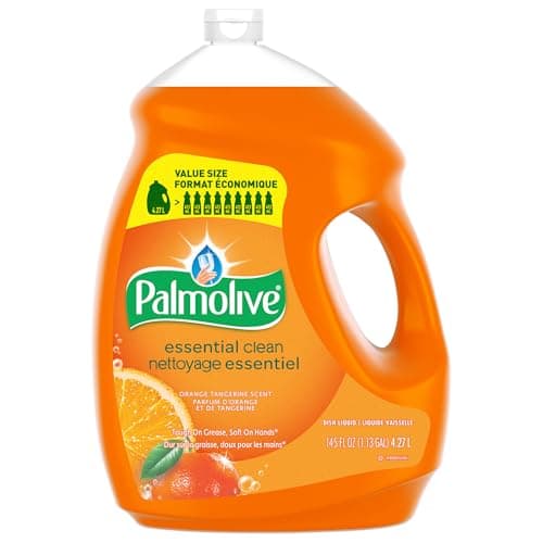 Palmolive Essential Clean Dish Soap Liquid - Orange Tangerine Scent - 4.27 L - Tough on Grease, Soft on Hands, Dishwashing liquid for Everyday...