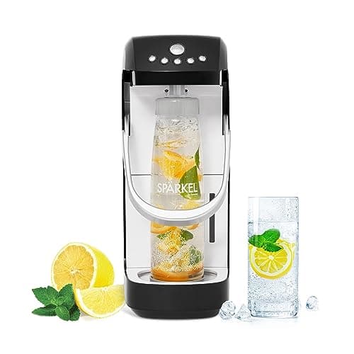 Spärkel Beverage System (Black) - Soda Maker Machine for Home - A New Way of Sparkling - Use Fresh & Natural Ingredients - Carbonated Drinks with...
