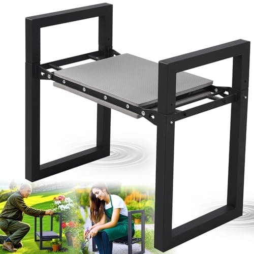 Garden Kneeler and Seat Heavy Duty - Anti-Tip Super Stable Multifunctional Gardening Stool Bench,Wide 12.7" Pads,Foldable Ergonomic Handles for...
