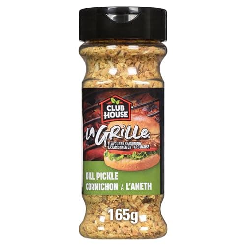 Assaisonnement pour cornichons à l'aneth Club House La Grille, mélange d'herbes d'aneth, d'oignon et d'ail, sans colorants ni arômes artificiels, sans gluten, casher, 165 g