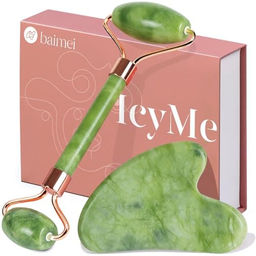 BAIMEI Gua Sha & Jade Roller Facial Tools Face Roller and Gua Sha Set for Puffiness and Redness Reducing Skin Care Routine, Self Care for Men Women...