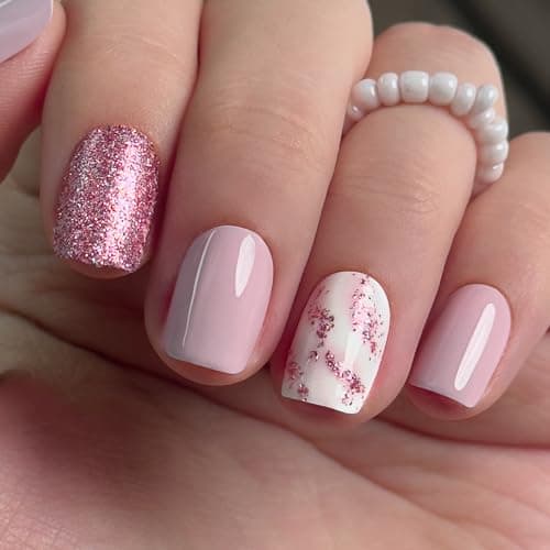 Curvlife Press on Nails Short Square Acrylic Fake Nails with Apricot Design Full Cover False Nails Glossy Nude Artificial Stick on Nails for Women