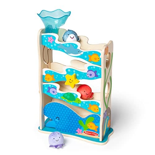 Melissa & Doug Rollables Wooden Ocean Slide Infant and Toddler Toy (5 Pieces) - FSC CertifiedOcean Themed Toys for Toddlers, Early Learning Toys...