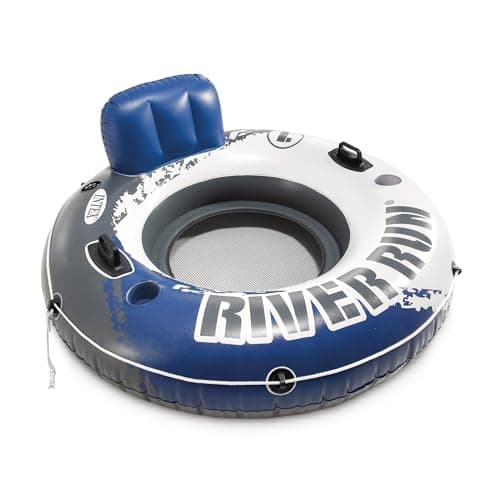 Salon flottant gonflable INTEX 58825EP River Run 1 : Dossier confortable – Porte-gobelets intégrés – Poignées de maintien durables – Corde de maintien tout autour –...