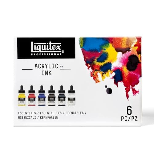 Encre acrylique professionnelle Liquitex ! Ensemble essentiel, plusieurs couleurs, lot de 6 (3699314)