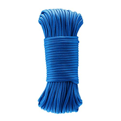 Amazon Basics 550 Type III Paracord, 7-Strand Core, High Strength - 5/32 Inch x 100 Foot (4mm x 30m), Blue