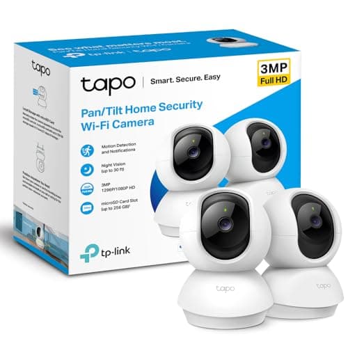 Tapo 2K Pan/Tilt Indoor Security WiFi Camera, 2 Pack, Baby & Pet Camera w/ 360° Motion Tracking, 2-Way Audio, Night Vision, Cloud & Local Storage...