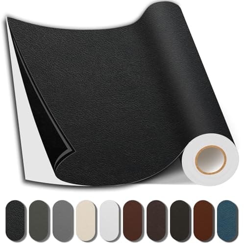 Shagoom Kit de réparation du cuir, patch en cuir auto-adhésif imperméable de 17 x 79 pouces, grands patchs en vinyle bricolage pour canapés, meubles, armoires de cuisine,...