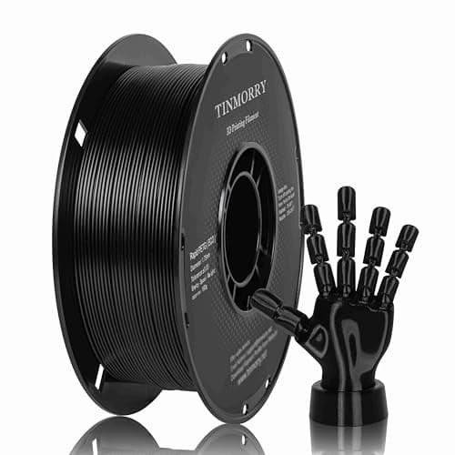 TINMORRY Filament PETG rapide 1,75 mm, filament d'imprimante 3D pour impression haute vitesse, convient à la plupart des imprimantes 3D FDM, bobine de 1 kg, PETG noir