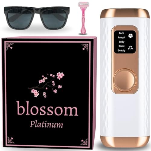 Blossom IPL Appareil d'épilation Platine | Épilateur laser pour femmes/hommes | Autorisé par Santé Canada | Fièrement canadien | 1 000 000 d'éclairs | 8...