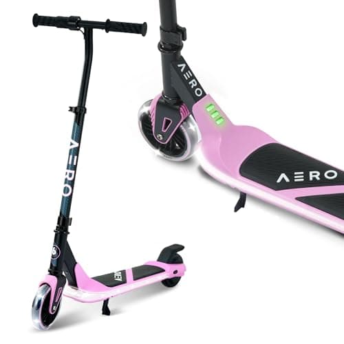 Aero iSporter Trottinette électrique pour enfants | Accélérateur manuel et lumières LED | Trottinettes électriques pour garçons et filles de 8 à 12 ans | Tapis de pont en caoutchouc,...
