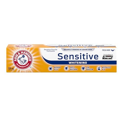 Arm & Hammer Sensitive Whitening Toothpaste, Fresh Mint, 120 ml (Pack of 1)