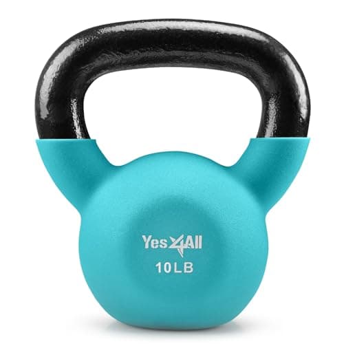 Yes4All Neoprene Coated & Kettlebell Sets - Hand Weights for Home Gym & Dumbbell Weight Set Training - Peacock Blue - 10 lbs