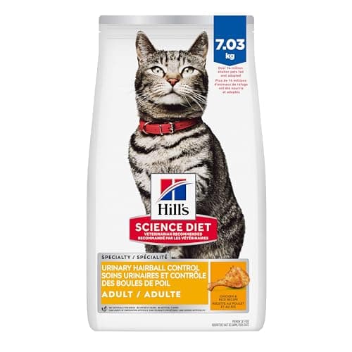 Hill's Science Diet Adult Urinary & Hairball Control Recette de Poulet Croquettes pour Chats Sac de 7,03 kg