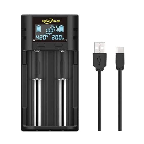 Intelligent 21700 18650 Battery Charger,LCD 21700 Battery Charger 21750 21700 18650 Charger for 20700 22700 26650 26700 16340 (RCR123) 17650 17670...